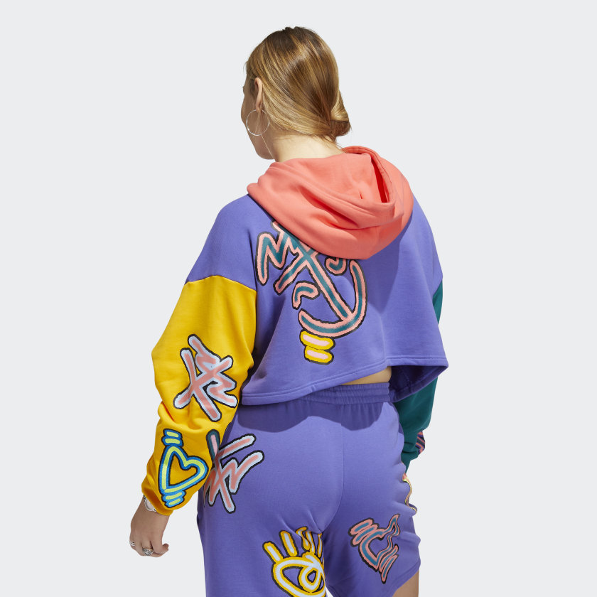 Women's adidas Love Unites Crop Hoodie (Plus Size)