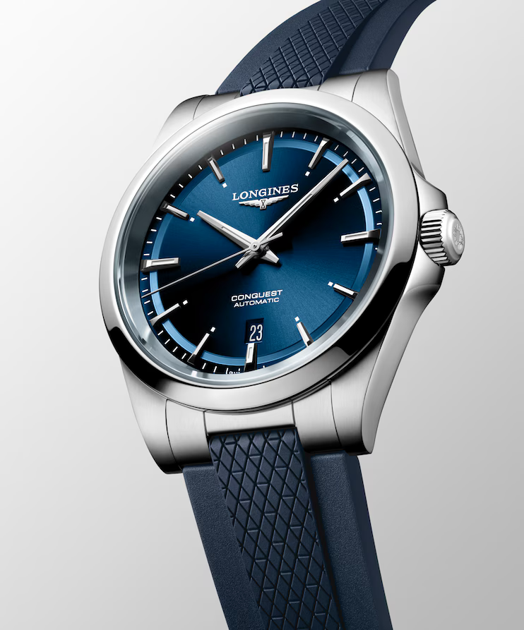 Conquest Auto Blue 41 mm Rubber Strap