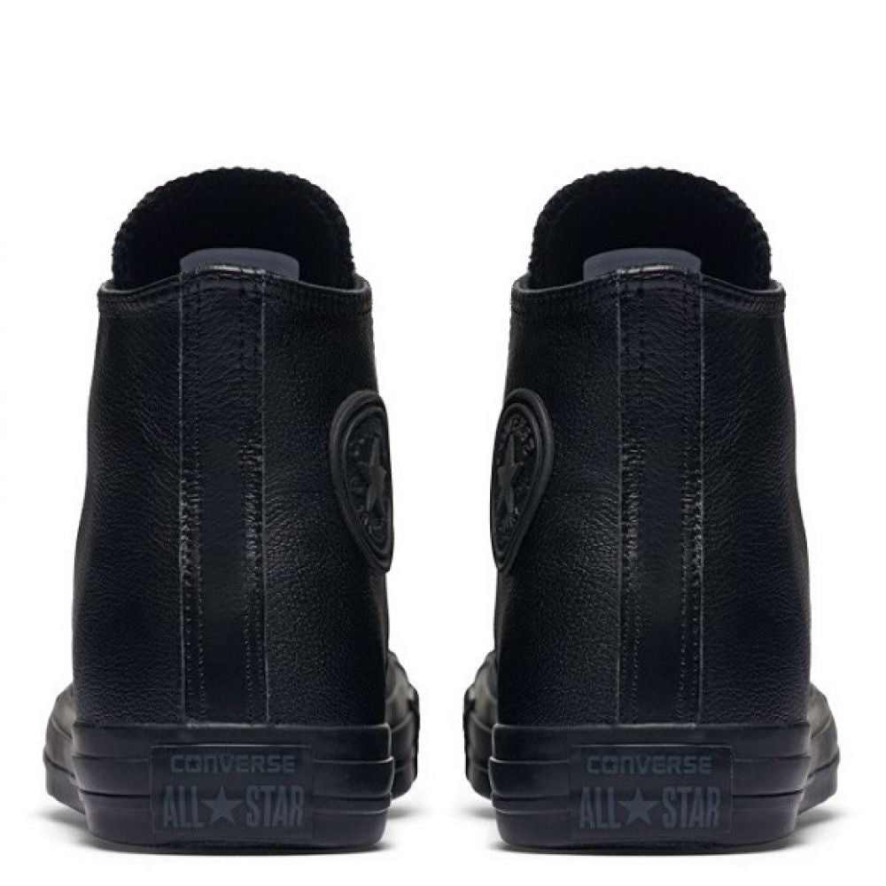 Converse Chuck Taylor All Star Leather High Top in Black Monochrome