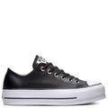 Converse Women's Chuck Taylor All Star Lift Leather Low Top in Black