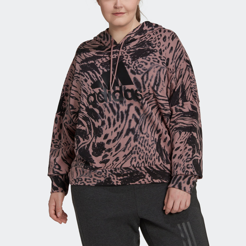 Women's adidas Future Icons Animal Print Hoodie (Plus Size)