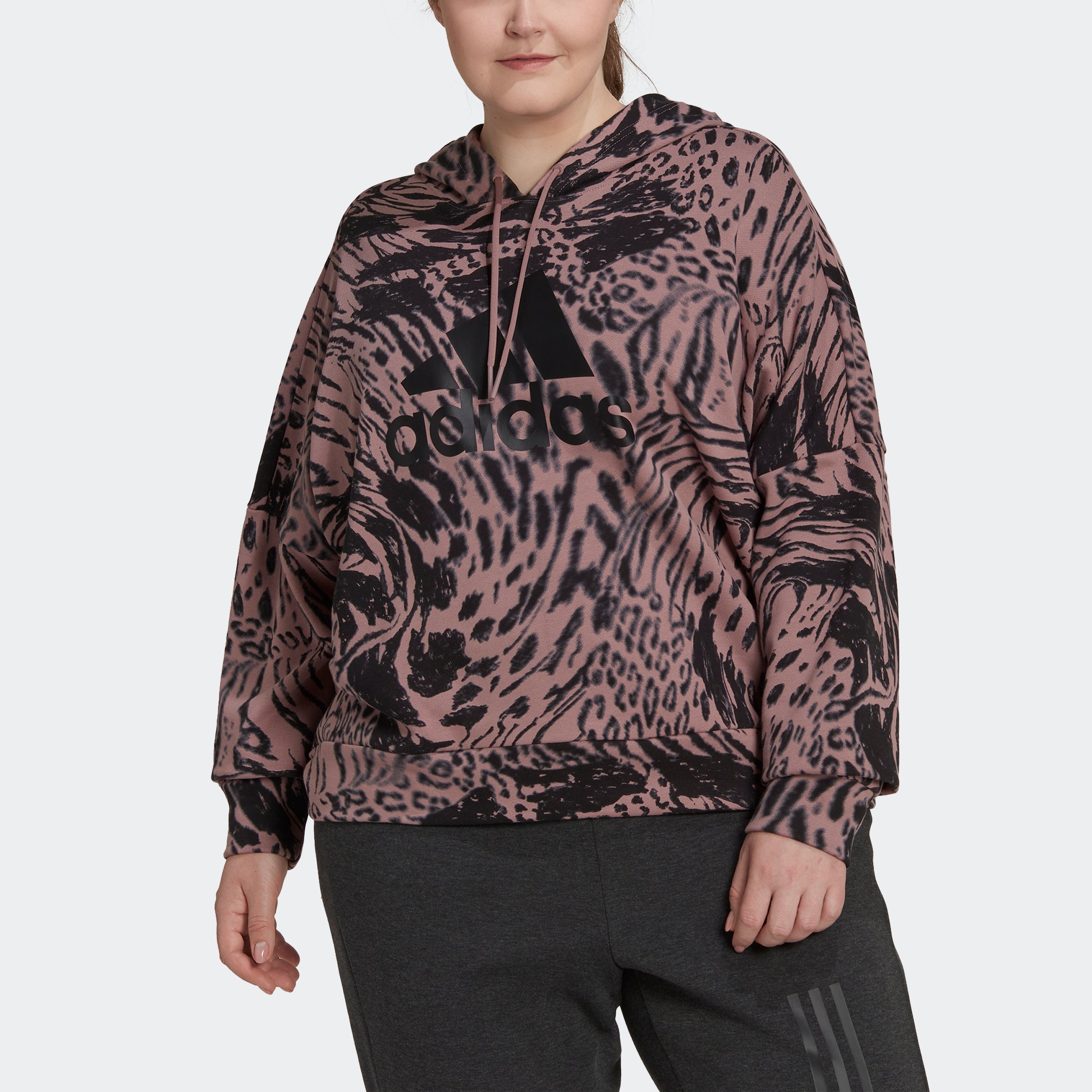 Women's adidas Future Icons Animal Print Hoodie (Plus Size)