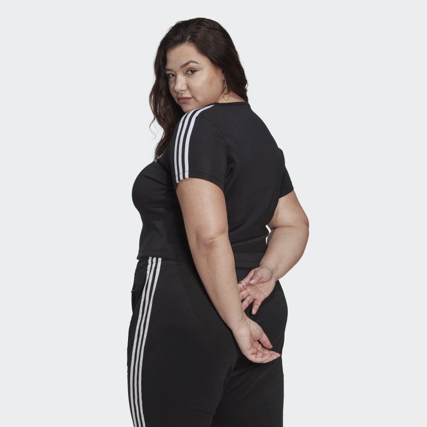 Women's adidas Adicolor Classics Crop 3-Stripes Tee (Plus Size)