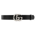 GUCCI Leather belt with double G buckle