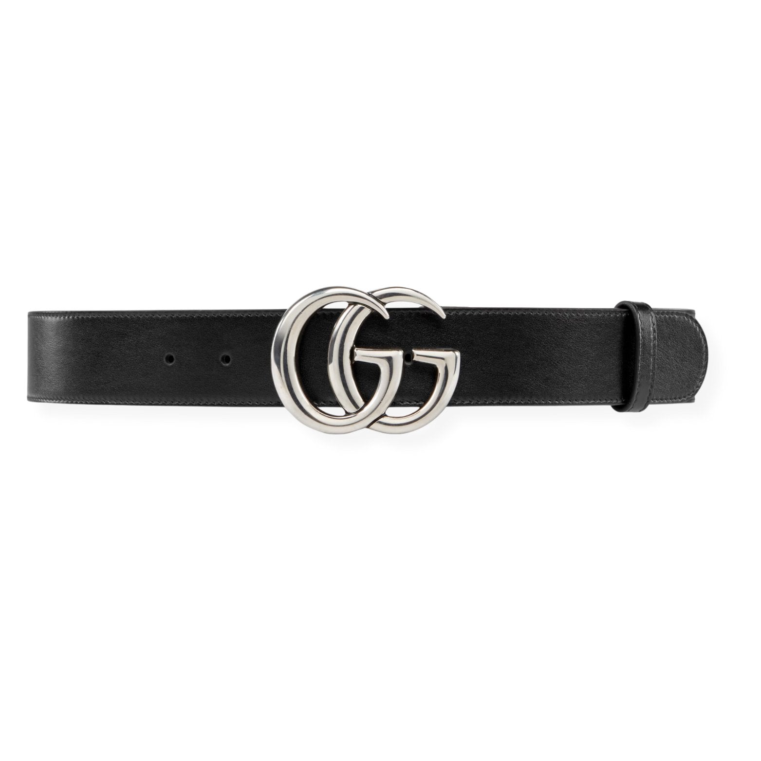 GUCCI Leather belt with double G buckle