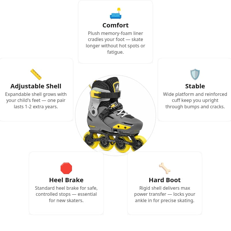 Rollerblade Apex Charcoal Kids Skates