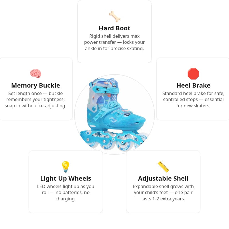 Flying Eagle L8 Lumafly Blue Kids Skates