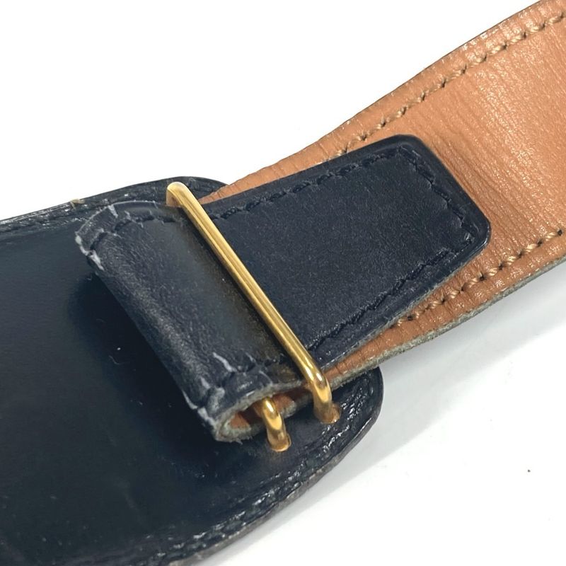 Hermes Belt Vintage Buckle Leather Black
