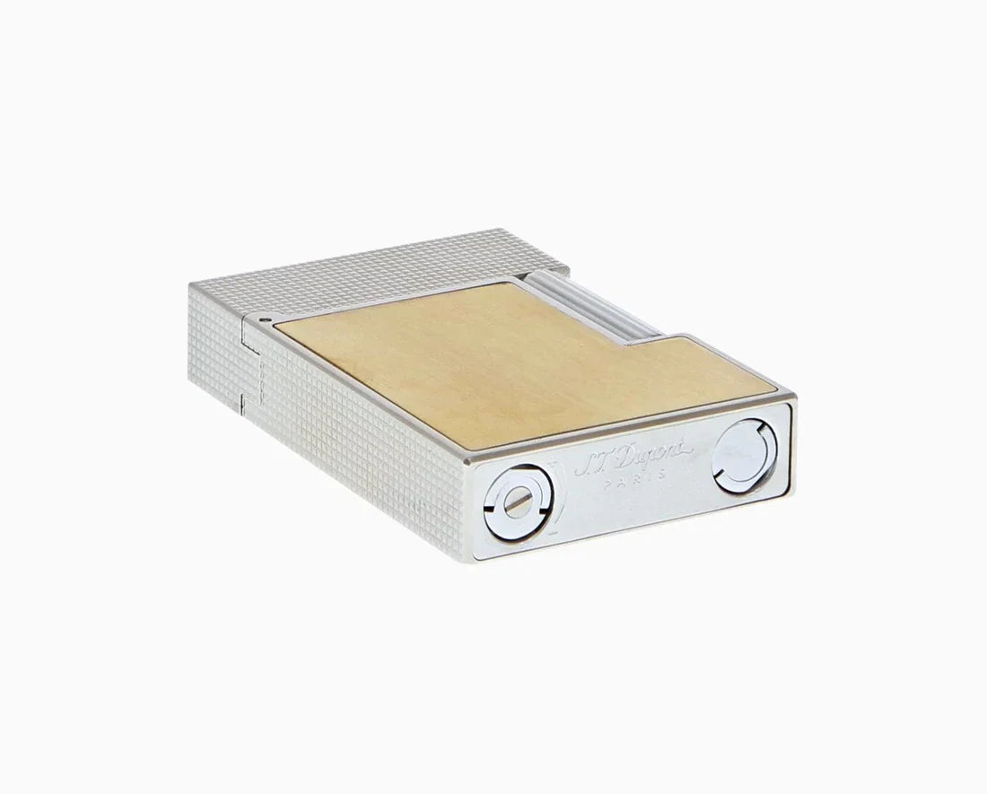 Ligne 2 Small Platinum And Brushed Gold Lighter/Briquet C18601
