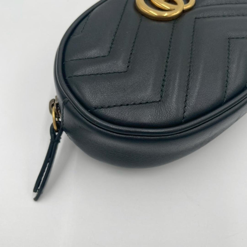 Gucci Marmont Matelasse Leather Belt Bag Black