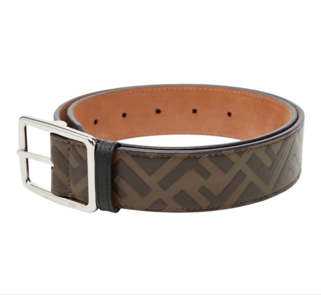 Fendi Zucca FF Logo Plain Belt