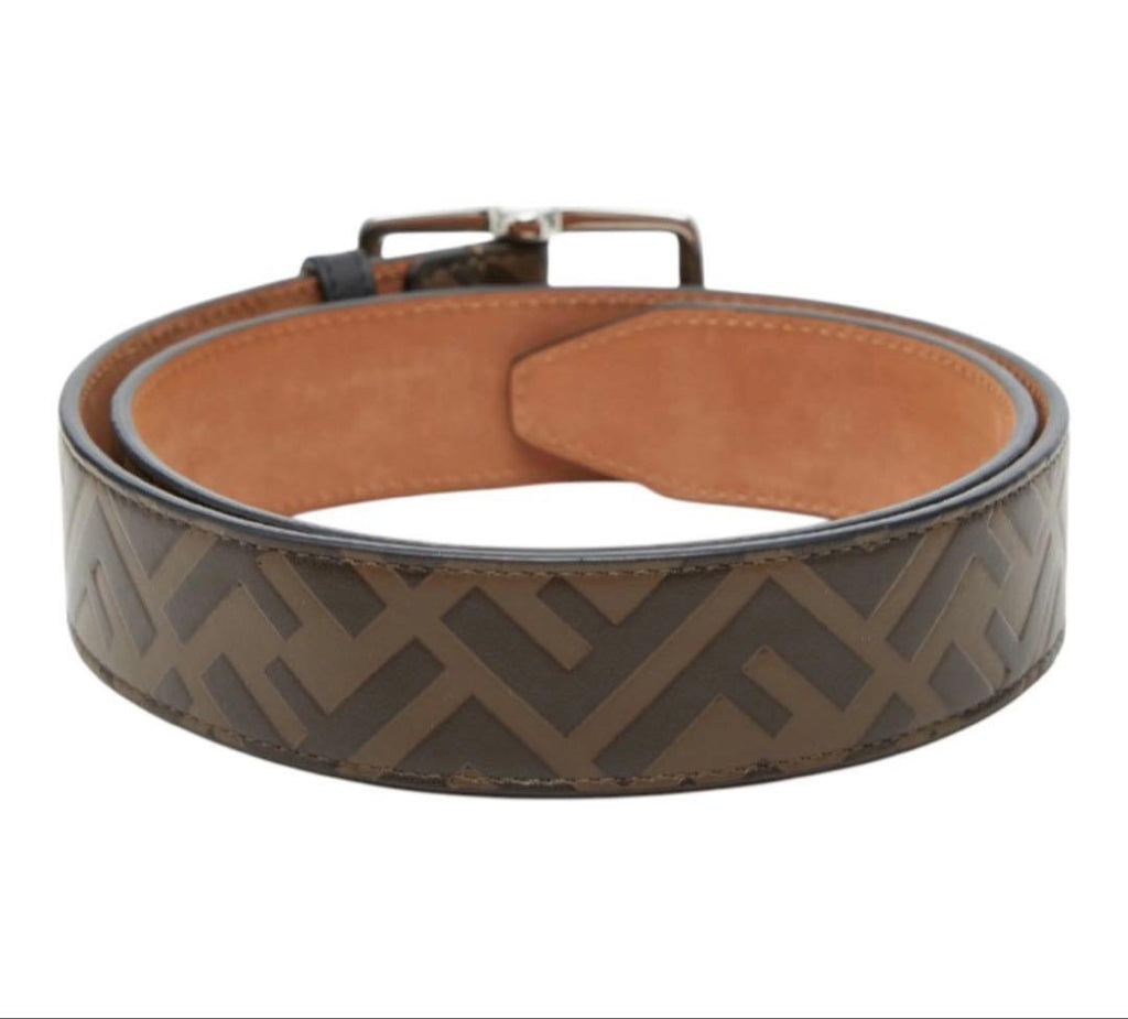 Fendi Zucca FF Logo Plain Belt