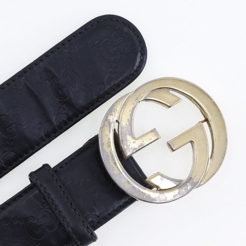 Gucci Interlocking GG Cima Leather Black Belt