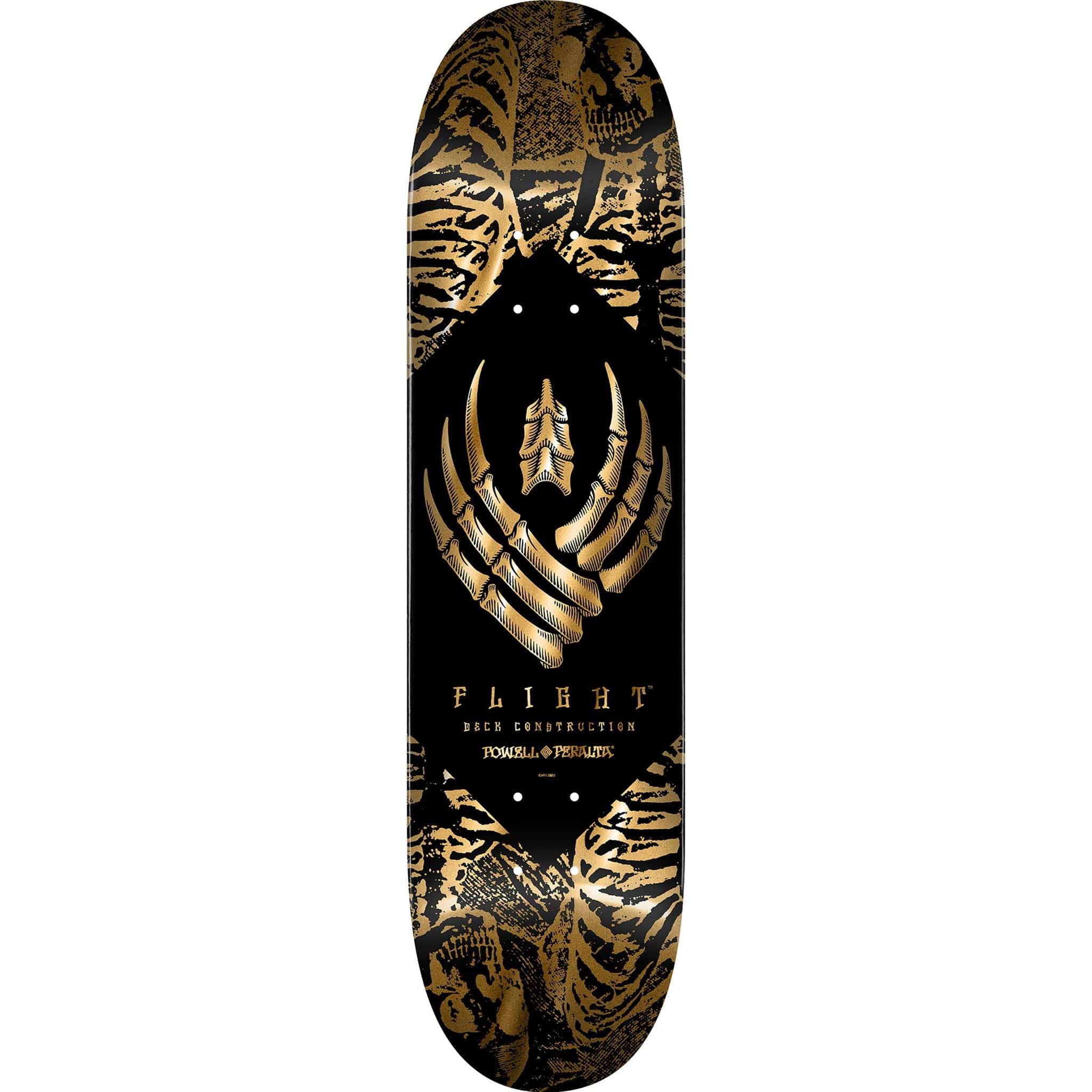 Powell Peralta Skeleton Gold Foil Flight Skateboard Deck 8.63"