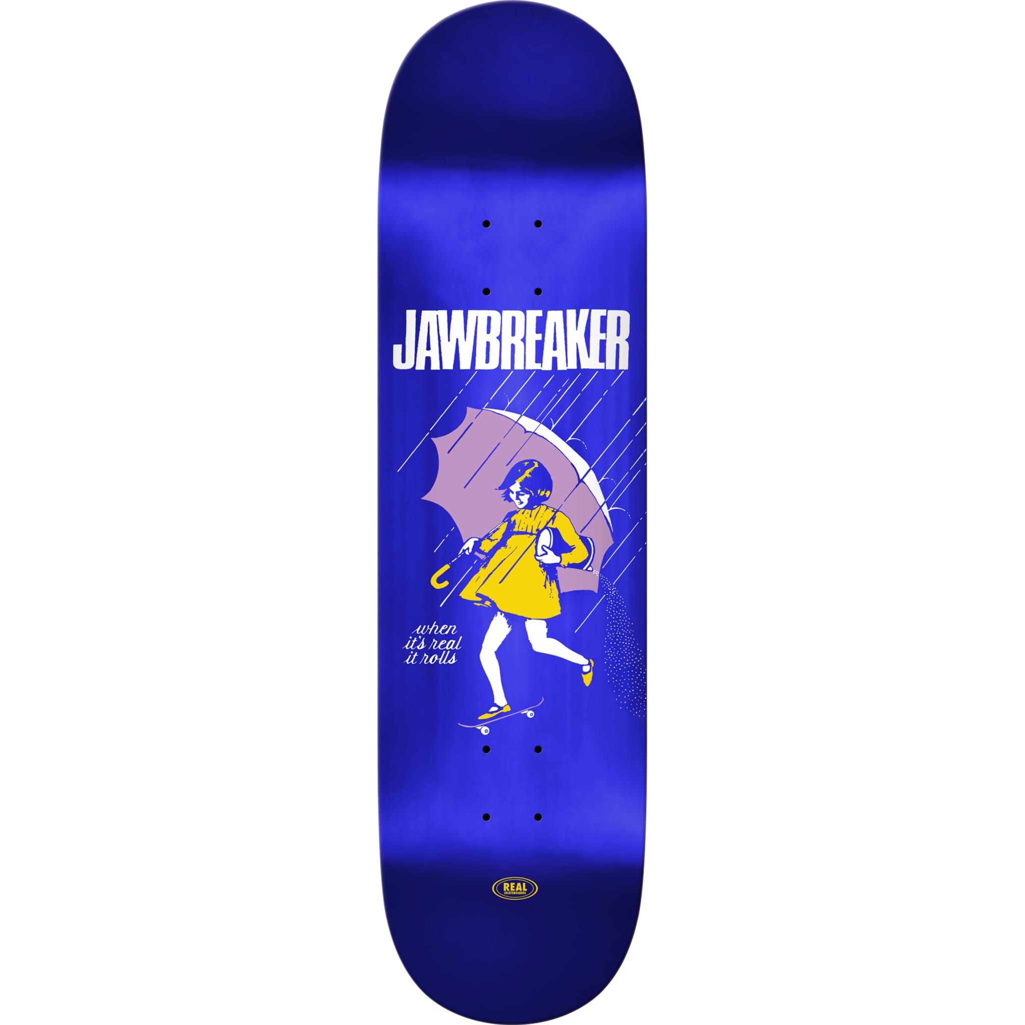 Real Team Jawbreaker Blue Foil Skateboard Deck 8.25"