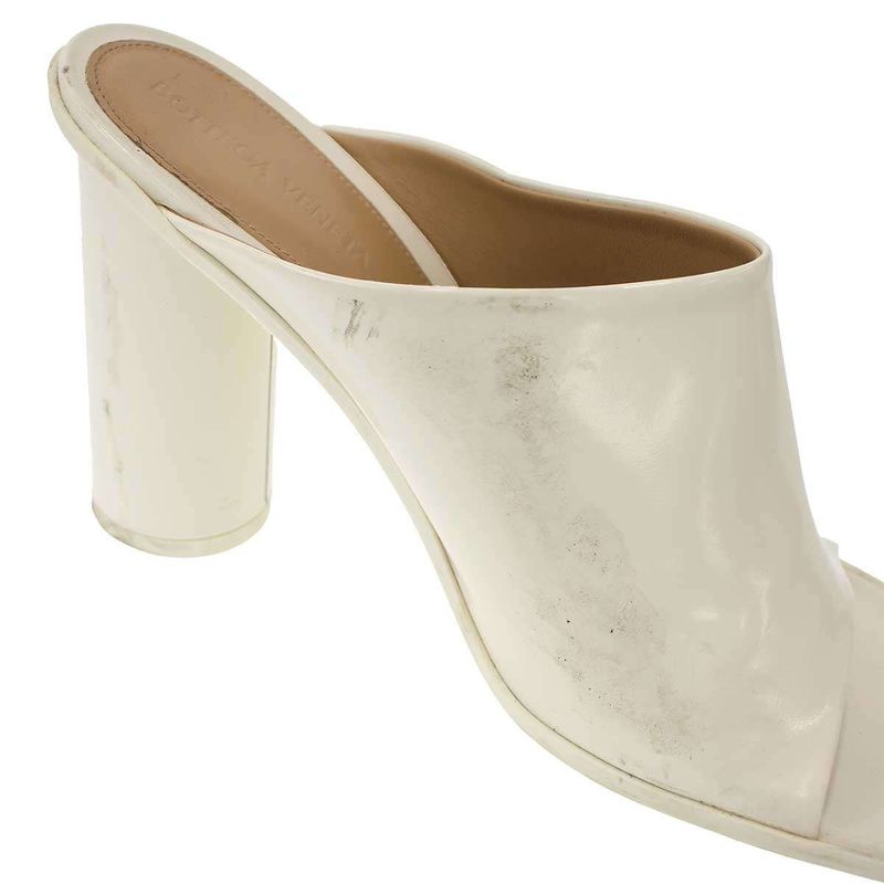 Bottega Veneta Atomic Mule Heeled Sandals White 40