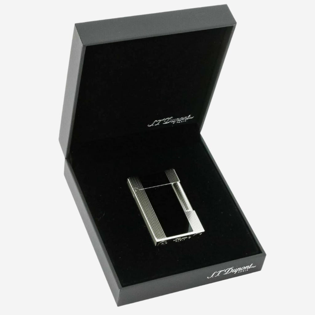 S.T. Dupont Line 2 Windsor Palladium & Black Lacquer Lighter 016380