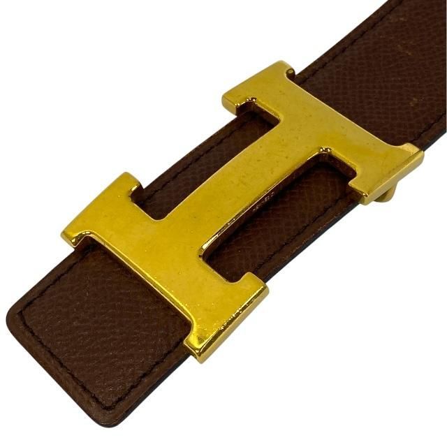 Hermes Constance Belt Accessories Small Leather Brown Green Marked