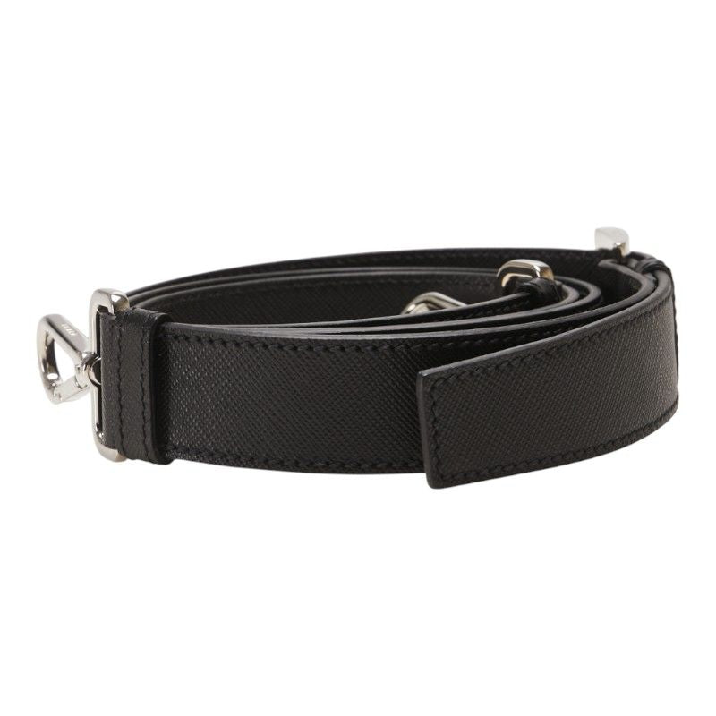 Prada Logo Black Saffiano Leather Belt