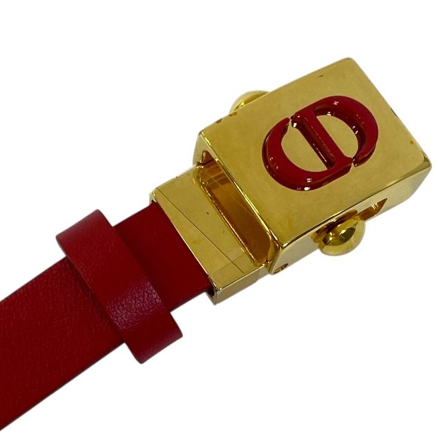 Christian Dior Belt Thin CD Logo Red