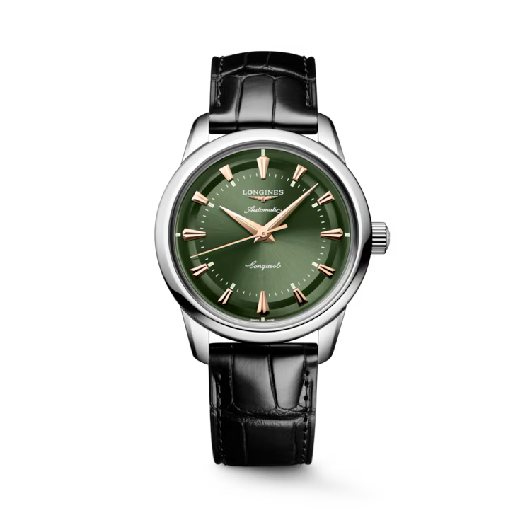 CONQUEST HERITAGE 38 mm-Green on Black Strap